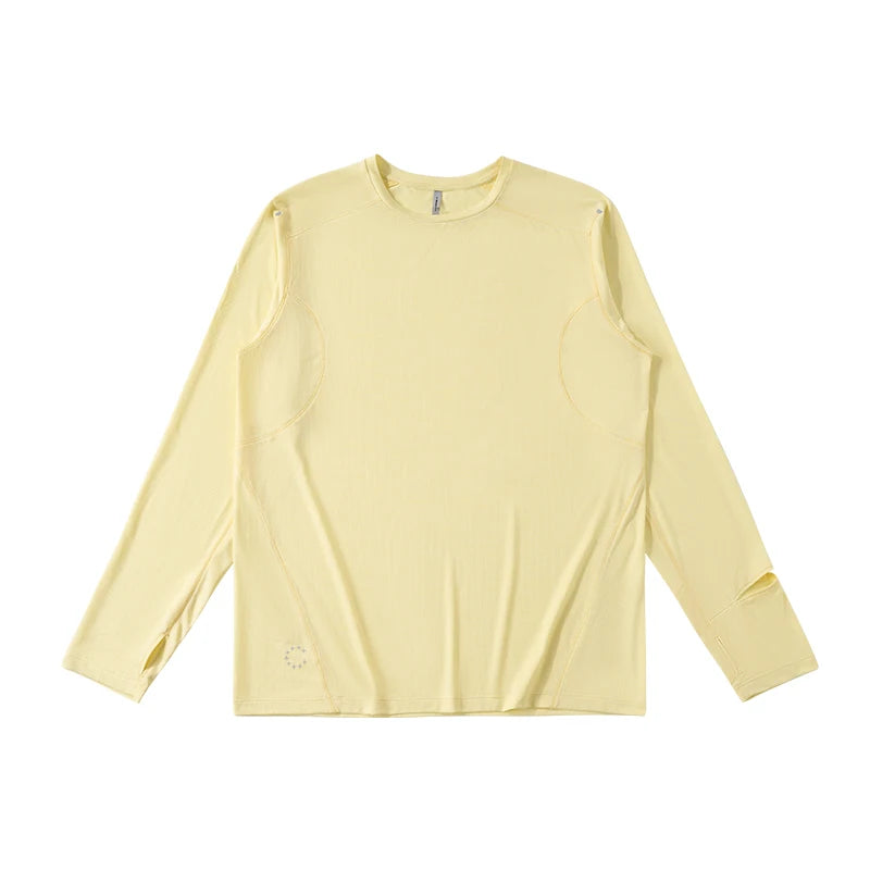 Men's Quick Dry Long Sleeve T-Shirt Sports Running Tee Summer Breathable Lightweight Fitness Gym Workout Top Activewear