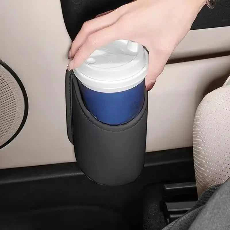 Punch-Free Car Door Side Storage Box Waterproof Leather Mini Storage Holder