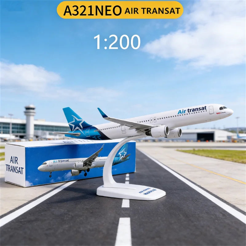 1:200 Scale AIR Transat A321 NEO Airways Airlines ABS Plastic Airplane Model Aircraft Plane Assembly Collection Display Fans