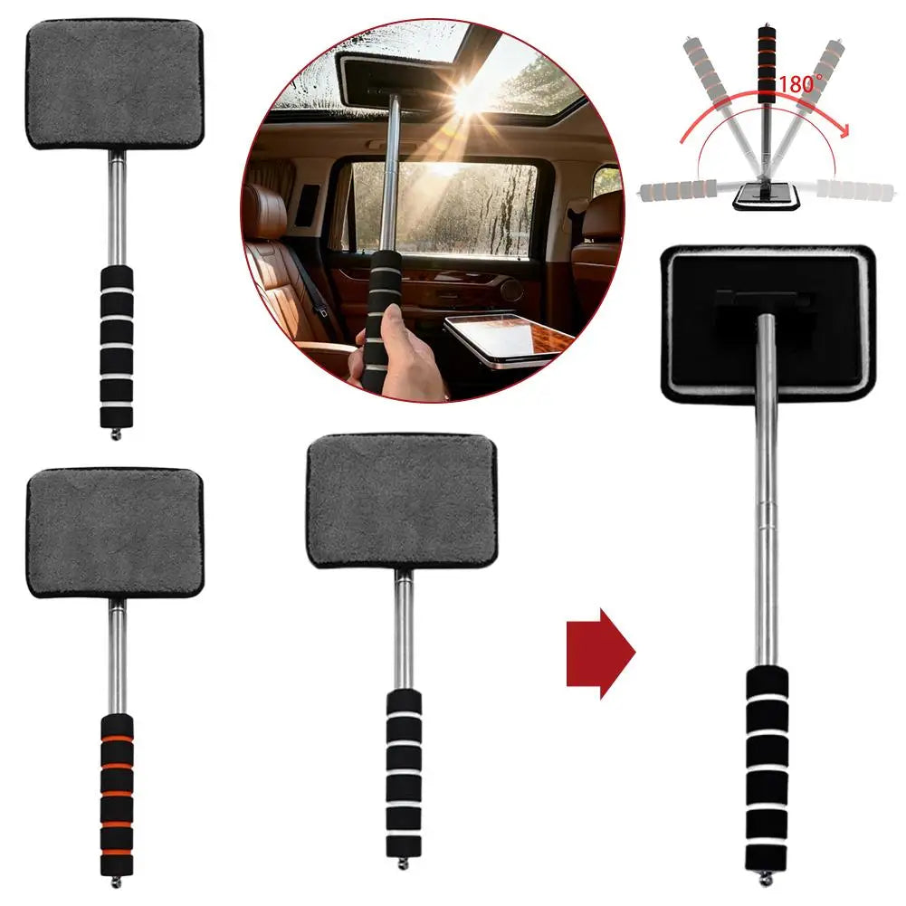 Car Front Windshield Defogging Brush Telescopic Long Handle Car Household Glass Clean Brushes Dust Remover Tool