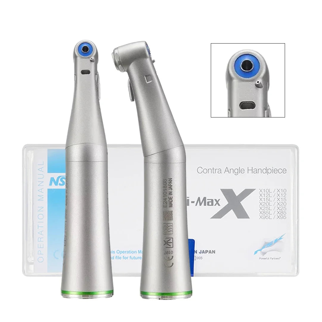 NSK Push Button 1:5 Increase Speed Handpiece Inner Water Spray Red Ring Made in Japan Dental Contra Angle Handpiece Ti Max X95L