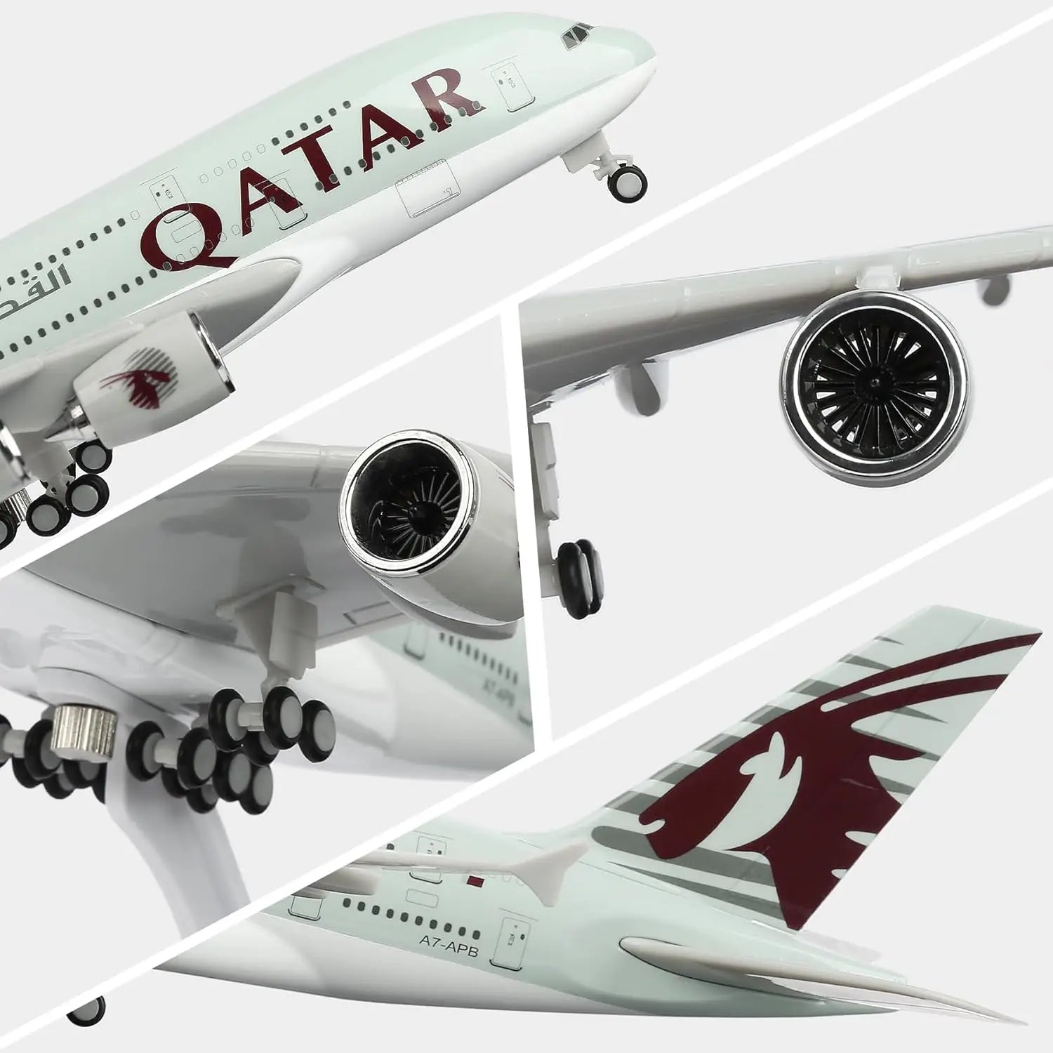 Model Airplane Toy 30cm Qatar A380 Plane Model Desk Accessories Aircraft Model Diecast Resin Planes Collect Room Decor