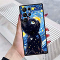 Cute cartoon cat illustration Phone Case For Samsung Galaxy S26 S25 S24 S23 S22 S21 S20 Ultra Plus FE 5G Black Soft TPU