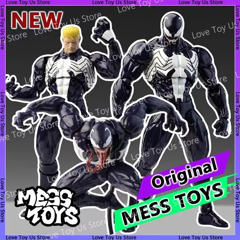 NEW Mess Toys Venom Lethal Neighbor Spider Man Symbiotic Black Suit Messtoys Spiderman Anime Action Figure Model Doll Gifts Toys