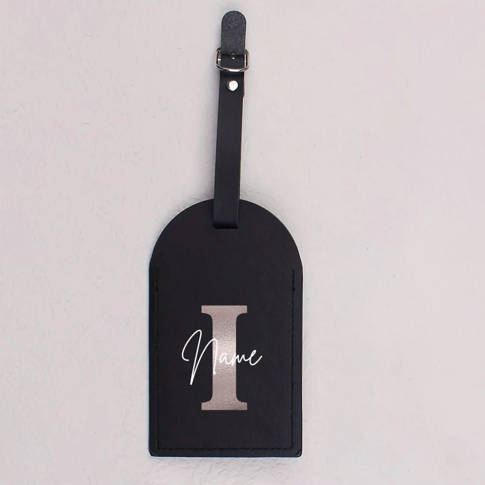 Personalised Monogram Luggage Tag PU Leather for Suitcase Baggage Handbag Tags Travel Bag Suitcase Label Tag Best Gift