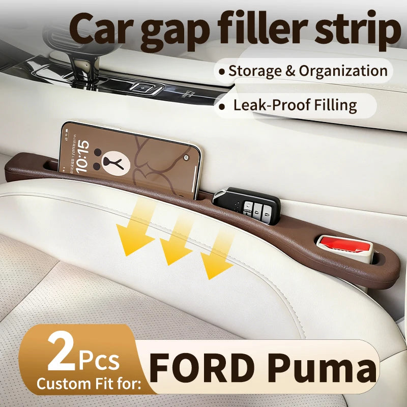 Car Gap Filler Strip for FORD Puma Car Front Driver Passenger Seat Gap Storage Strip Soft Fit Crevice Anti-Drop Plug and Play