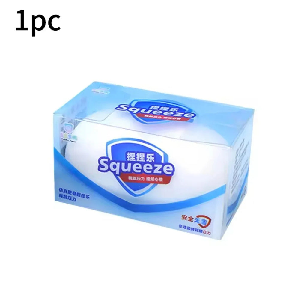 Needoh Cubo Sensorial Antiestrés Suave y Glutinoso Relleno de Gel, Bola Elástica, Caja Sorpresa de Hielo Suave, Rebote Lento