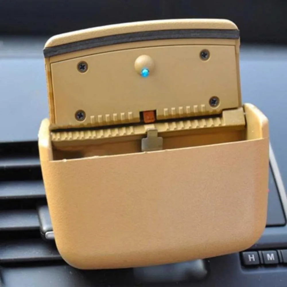 Mini Car Trash Bin With Led Lights Auto Cigarette Smokeless Portable Ash Tray With Cover Creative Multi-function Car Storage