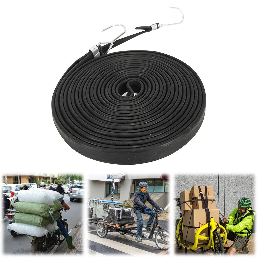 2.5/3.5/5M Bungee Cords with Hooks Flat Elasticity Rope Rubber Motorcycle Bicycle Elastic Luggage Rope Cord Fixed Band for Cargo