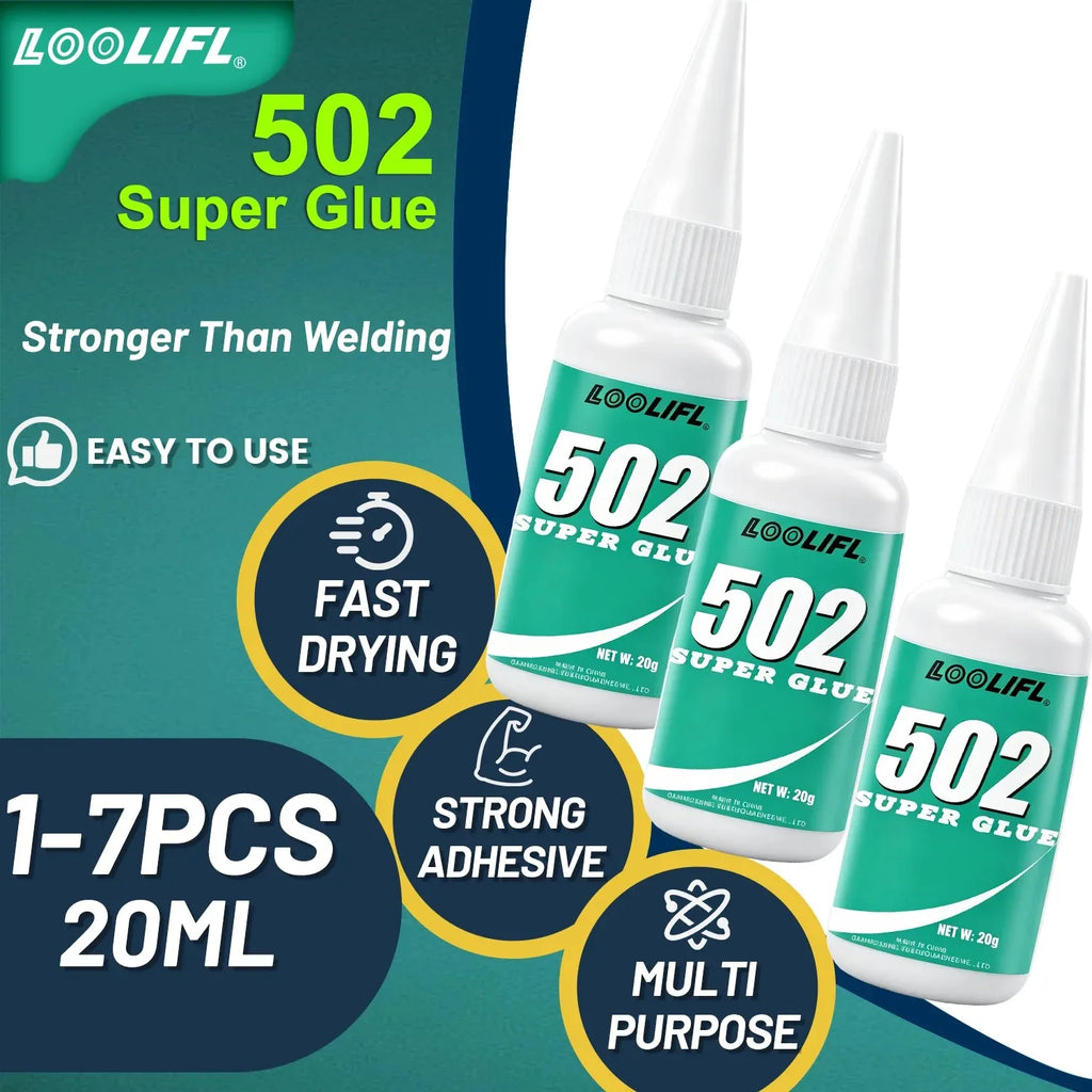 Strong Adhesive, Welding Glue, 502 Glue, Quick-Drying in Three Seconds, Transparent Office Glue, Fast-Drying, Strong, Suitable for Various Material Surfaces: Plastic, Glass, Acrylic, Metal