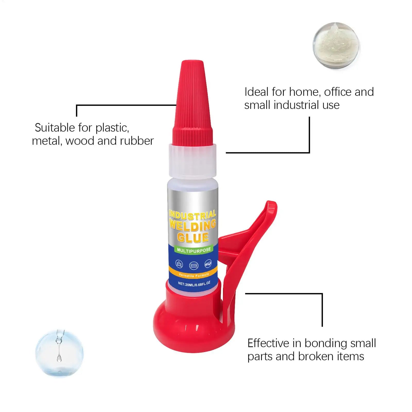 Fast Curing Waterproof Liquid Glue 20ml Multi Material Repair Adhesive Strong Bond for Cork Wood Particleboard Crafts Workshop