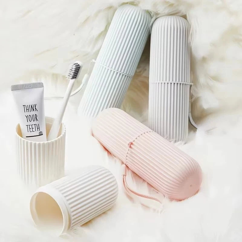 1/2/3/4Pcs Portable Toothbrush Cup Bathroom Toothpaste Holder Storage Case Box Organizer Travel Toiletries Storage Cup