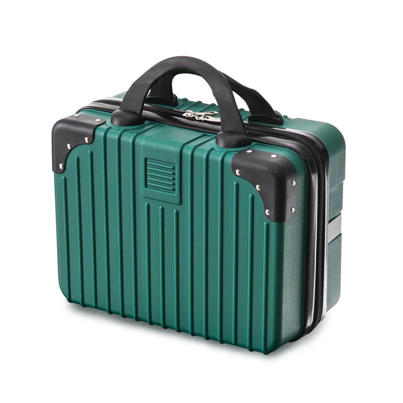 Portable Mini Luggage for Women, Lightweight Cosmetic Bag, Carry-on Travel Case with Lock