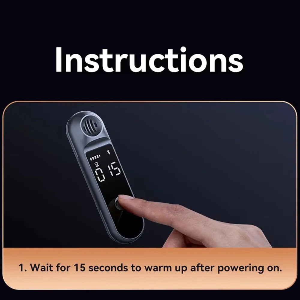 Portable Alcohol Tester Non-Contact Breath Alcohol Tester With LED Screen Display Breathalyzer TYPE-C Recharge Alcohol Checker