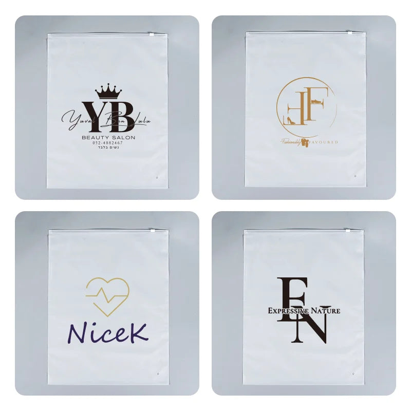 50 matte clothing zipper bags, thickened clothing storage bags, PE plastic packaging bags, custom logo printing