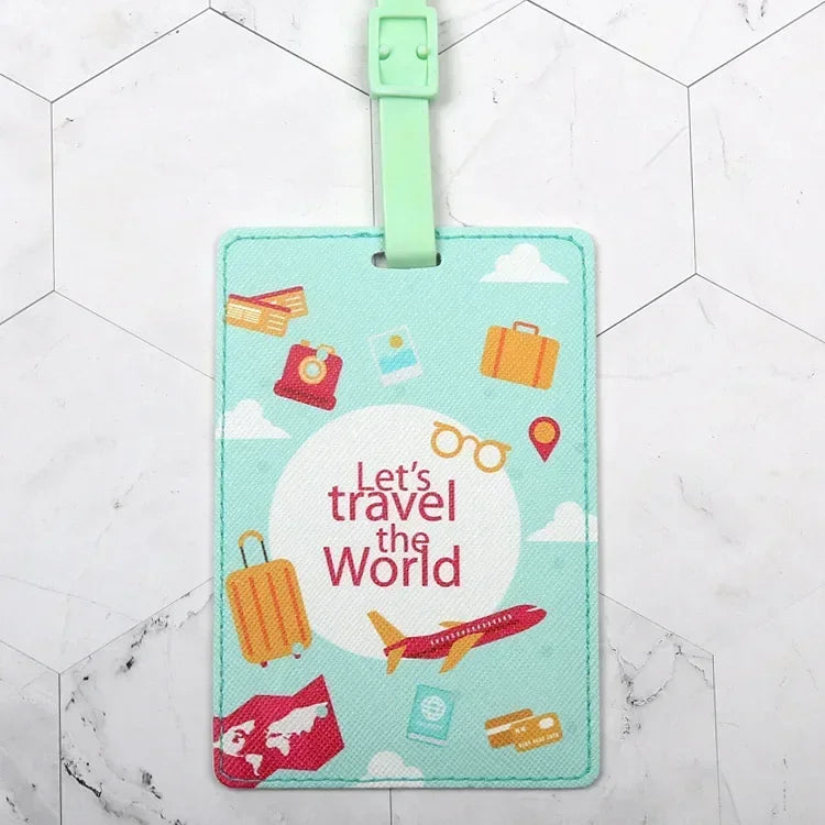 PU Suitcase ID Address Holder Baggage Boarding Tag Portable Label Creative Travel High Quality Travel Accessories Luggage Tag
