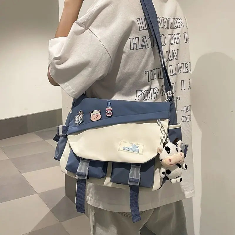 Nylon Handbags Shoulder Bag Large Capacity Crossbody Bags for Teenager Girls Men Harajuku Messenger Bag Student School Bags Sac
