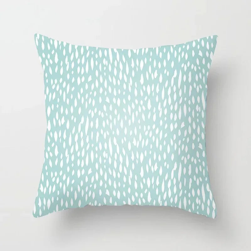 Mint green series Double-sided Printed pillow cover Short plush Suitable living rooms bedrooms sofas throw cushion cover