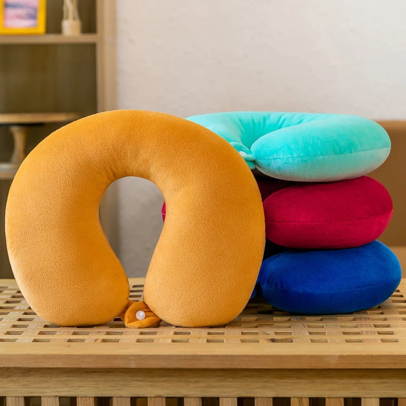 U-Shaped Neck Pillow for Cervical Support Portable Travel Pillow for Sleeping and Car Rides Massage Pillow for Naps PP Cotton U-
