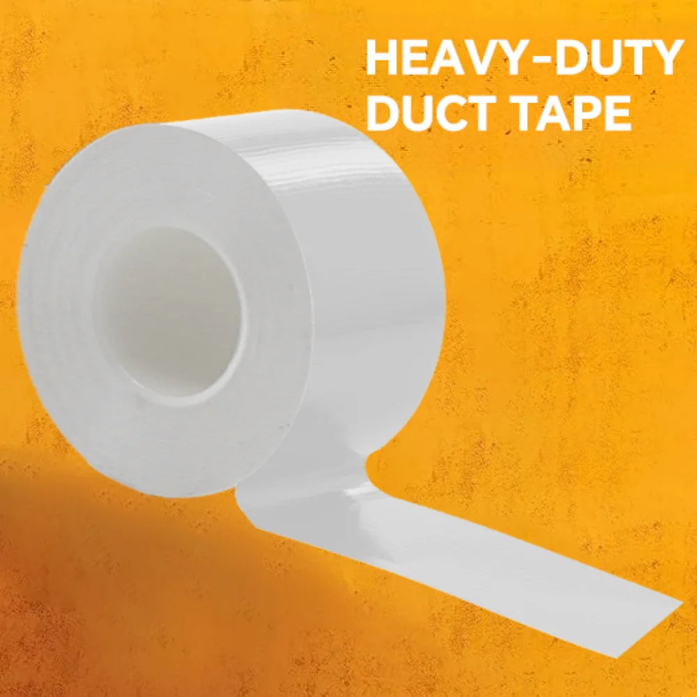 White Heavy Duty Tape, Waterproof, No Residue - White Duct Tape Heavy Duty Waterproof for Home, DIY, B2B Projects, and Repairs