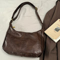Ultra Soft Pu Leather Commuter Fashion Vintage Casual Tote Bag  Large Capacity Temperament Stylish Crossbody Bags For Women
