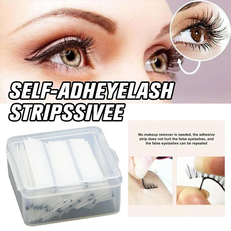For40pcs/Box Reusable Self-Adhesive Glue-Free Eyelash Glue Strip No Glue False Eyelashes Extension Tape Makeup Tools