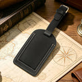 Vintage Crazy Horse Genuine Leather Luggage Tag Privacy Cover ID Address Label Adjustable Strap Suitcase Baggage Travel Accessor