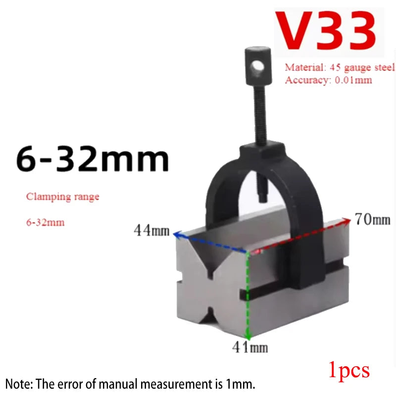 1pc New V30 V33 High Precision V Block Clamp set  Machinist Blocks and Clamp Tools
