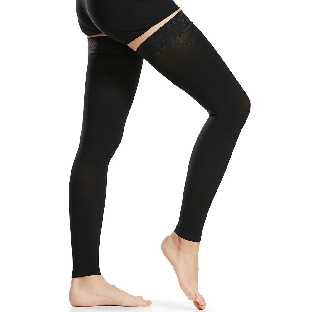 Sport Socks 23-32mmHg Compression Stockings Toeless Footless Thigh High Socks Varicose Vein Socks Flight Travel