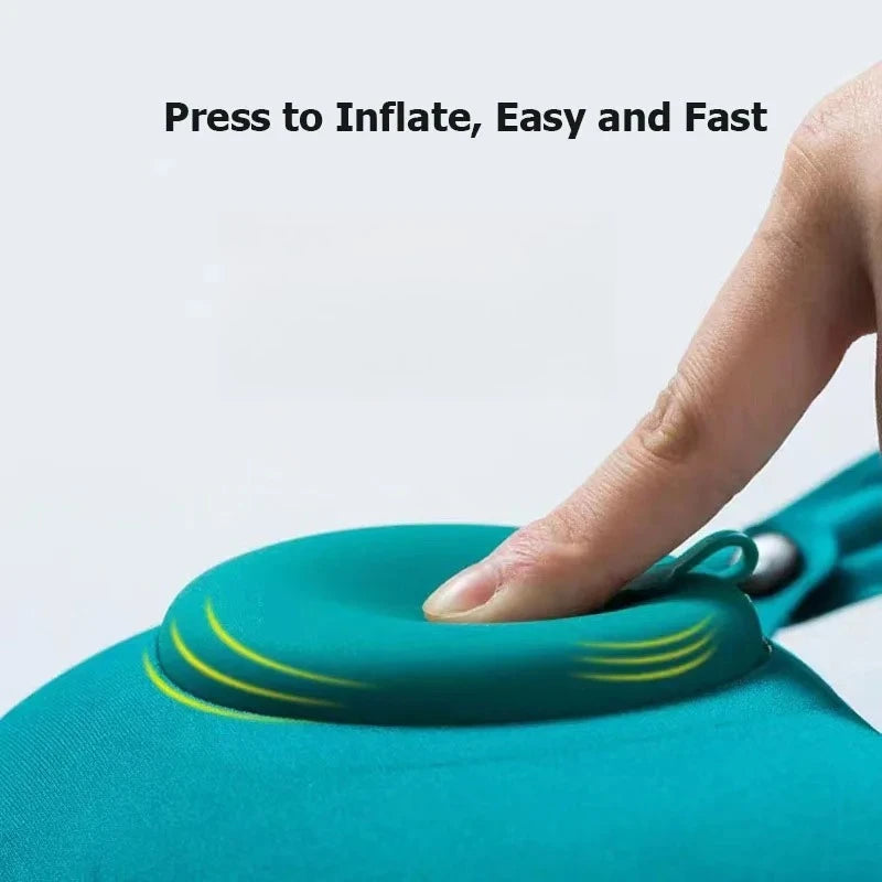 U-Shape Travel Pillow Inflateble Portable Folding Pillow Cervical Spine Protection Sleep Pillow Car Inflate Ring Neck Pillows