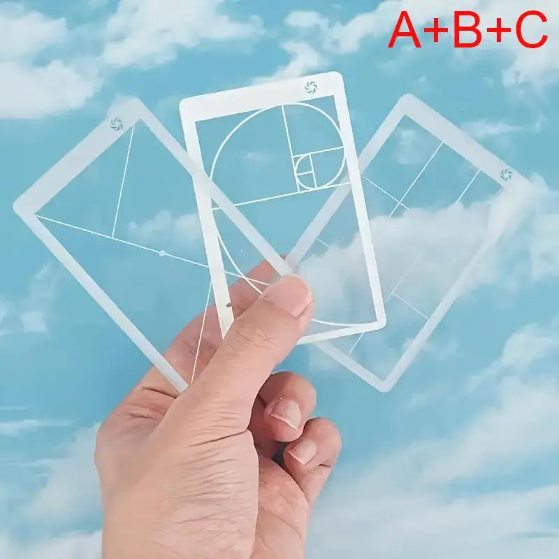 Hot！1/3Pcs Viewfinders Fibonacci Composition View Finder Golden Ratio Photo Viewing Positioning Ruler Viewer Positioning Ruler