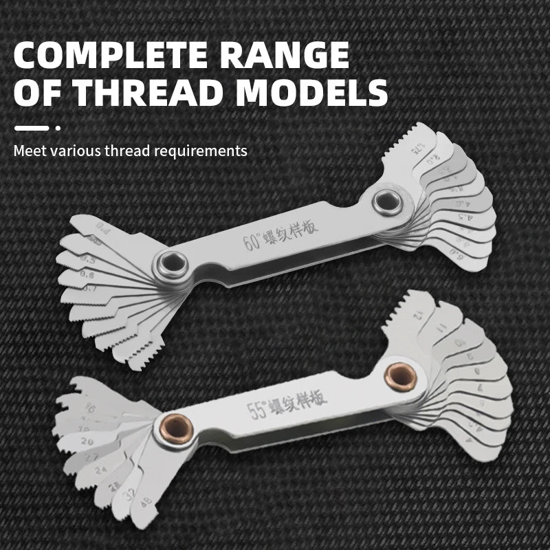 55/60 Degree Imperial Metric Thread Plug Gauge Thread Gear Tooth Gauge Measuring Centre 20PCS