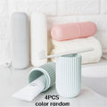 2/4 Pack with Random Colors, Leak-Proof Toothbrush Holder with Lanyard - Leak-Proof Travel Storage Box with Compact Stackable Design, Suitable for Home, Travel, Camping, Bathroom, Kitchen, Family, Couples