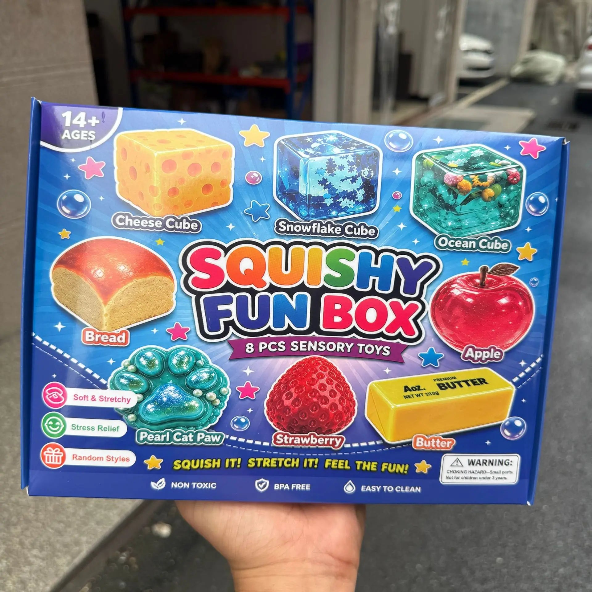 Random Color 8pcs/Box TPR Maltose-Filled Squishy Toy, Slow Rising Stress Relief Sensory Fidget Decompression Blind Box Gift