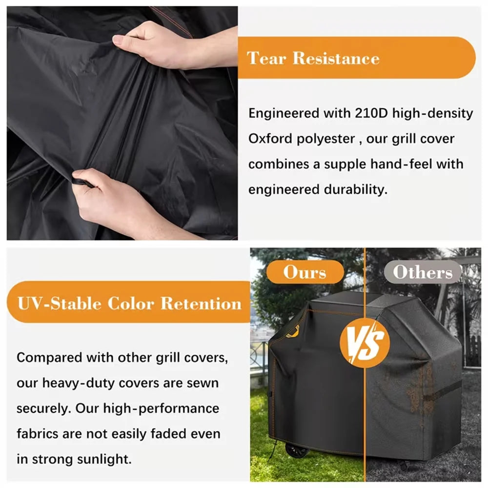 Outdoor Barbecue Rain Cover Dustproof Sunproof Waterproof Garden BBQ Cover Protective Shelter for Picnics And Camping