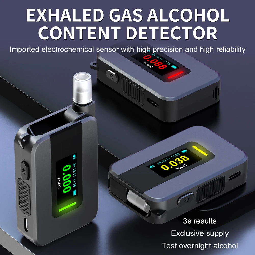 Electrochemical Alcohol Tester Blowing Drunk Driving Alcohol Tester Professional Breath Alcohol Tester for Outdoors Expressway