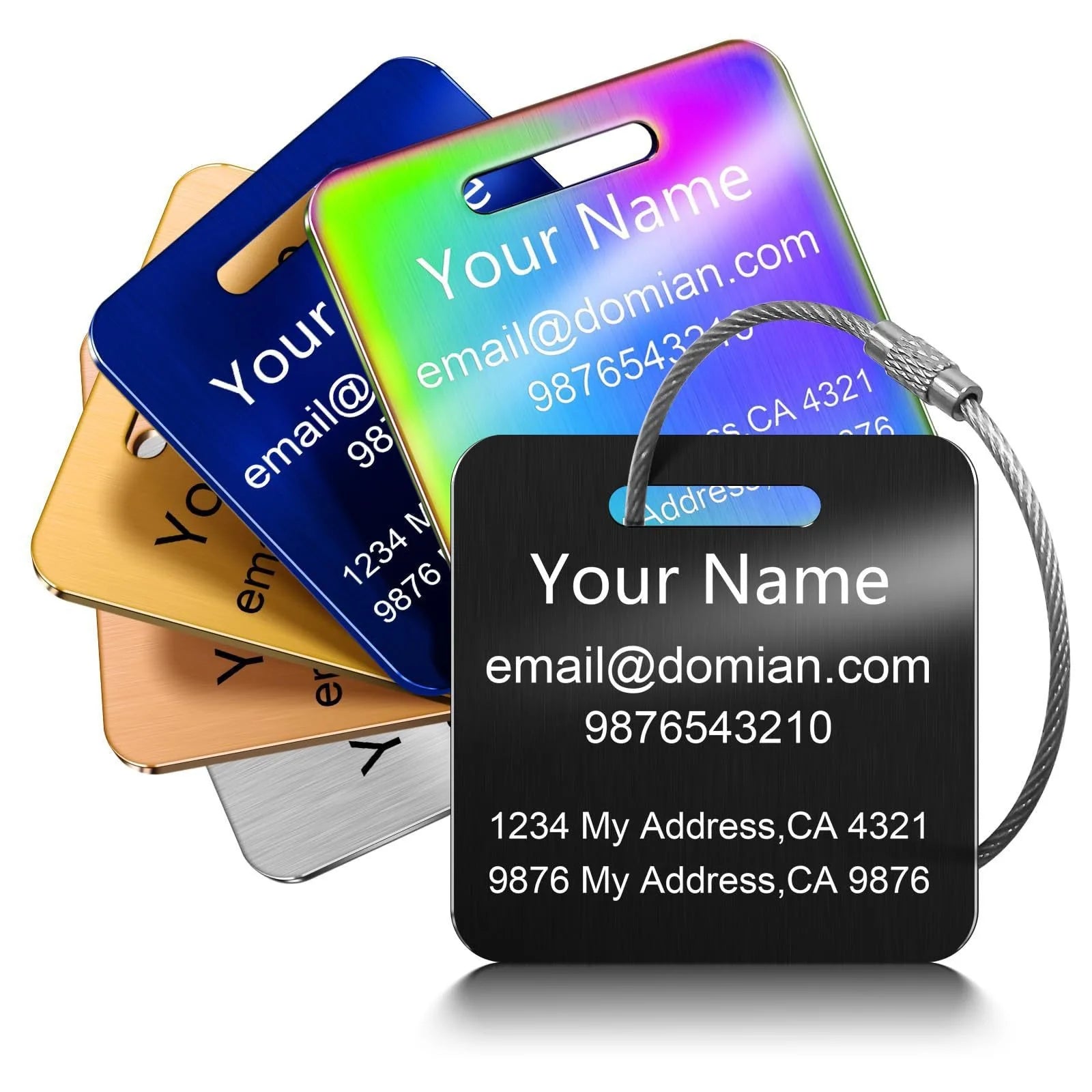 Custom Text Durable Luggage Tag Personalized Engraving Backpacks Suitcases Tag Perfect Gift for Valentine'S Day Trave Bag Tags