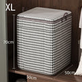 Houndstooth Storage Bag Large Capacity Folding Clothes Portable Wardrobe Sorting Clothes Storage Box With Handle For Bedding