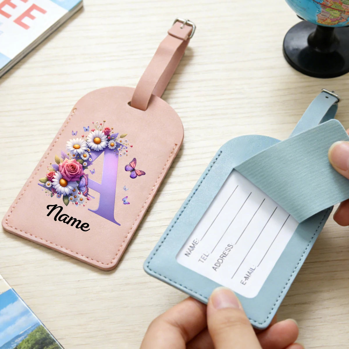 Personalized Pu Leather Luggage Tags, Customized Luggage Tags For Suitcases, Customizable Suitcase Tag, Bag Tags For Luggage,