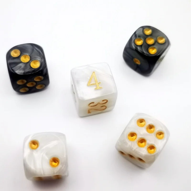 5pc/lot D6 Dice 6 Faces Dice Luck Lab Backgammon Game Dice Acrylic Dice D6 16mm Casino Dice DND Dice