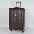 Genuine Leather Crocodile Pattern Travel Luggage Luxury Fashion 16/20/24 Inch Boarding Trolley Suitcase for Men and Women