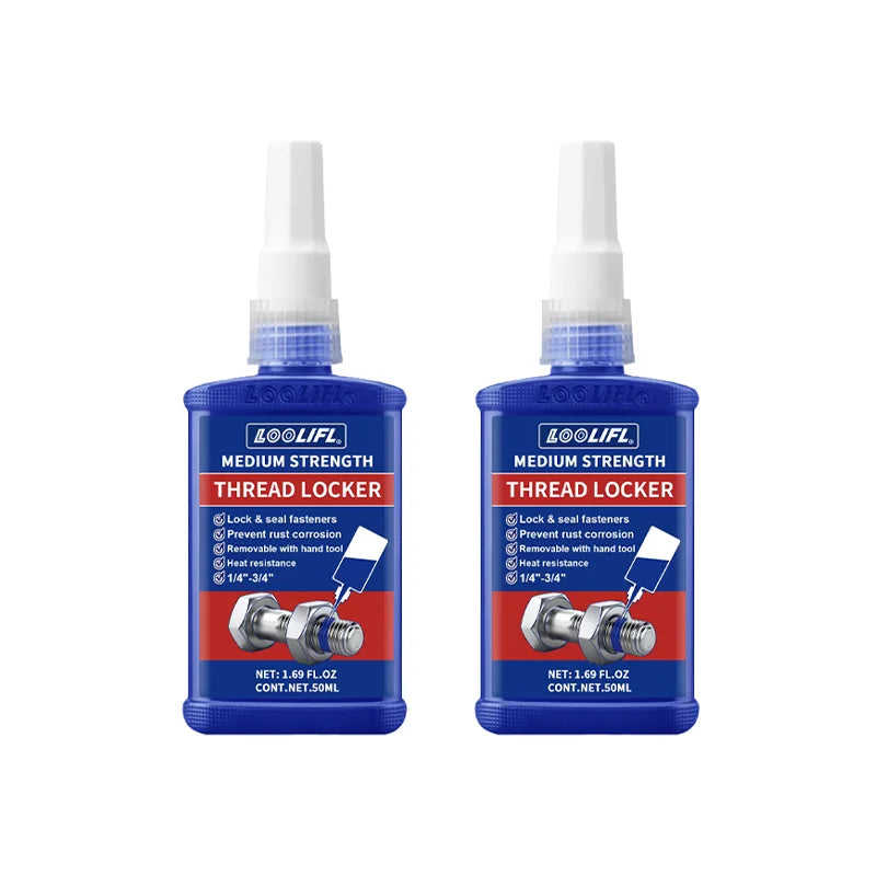 LOOLIFL Blue Thread Locker 243 Nuts-Bolts Locker, Screw Adhesive Lock Tight Seal Fasteners Anaerobic Curing Metal Glue,Rustproof