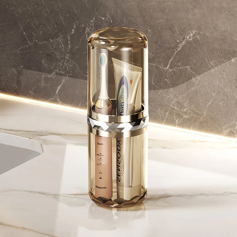 Accessory Toothpaste Toothbrush Holder Travel Bathroom Organizer Portable Wash Cup Storage Box Plastic Brush Mouthwash
