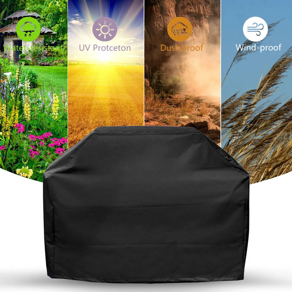 210D Waterproof BBQ Grill Cover, Heavy-Duty Outdoor Barbecue Protective Cover, Dustproof Anti-UV Cover for Garden Patio Barbecue