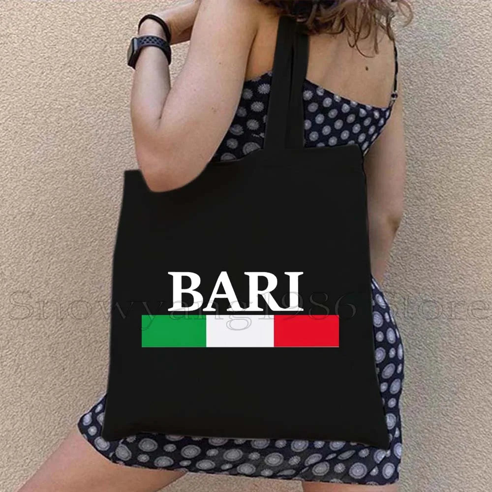 Funny Ciao Bella Saying Italy Flag Rome Colosseum Firenze Florence Panorama Italian Canvas Tote Bag Shopper Girl Casual Handbag