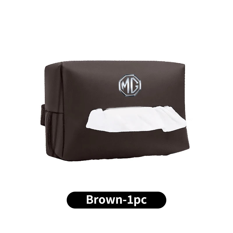 Car Seatback Tissue Box Leather Armrest Paper Case Tower Storage Bag For Morris Garages MG 3 5 6 7 HS ZS GS Hector TF GT ZR RX5