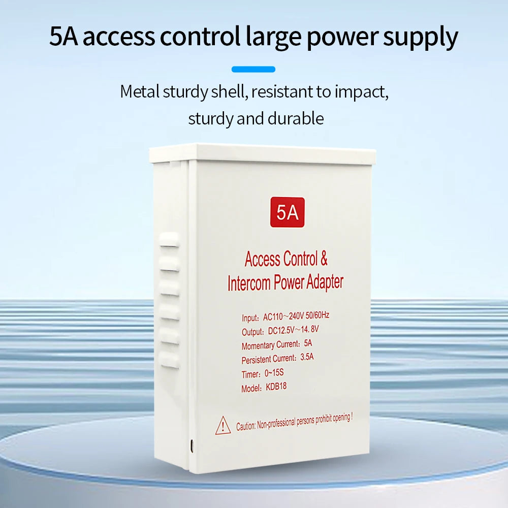 DC12V 5A Special Power Supply for Access Control AC 220V with Delay Suitable for Face Device Building Intercom Door Lock Control
