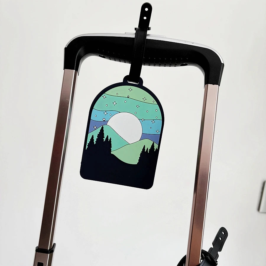 1/3/6pcs landscape luggage tags, station travel luggage check-in, anti loss tags, personal belongings identification tags, airpo