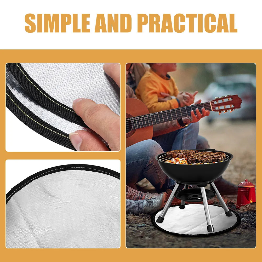 Fireproof Barbecue Grill Mat Camping Fire Retardant Pad Heat Resistant Outdoor Fire Mat for Bbq Picnic Protection