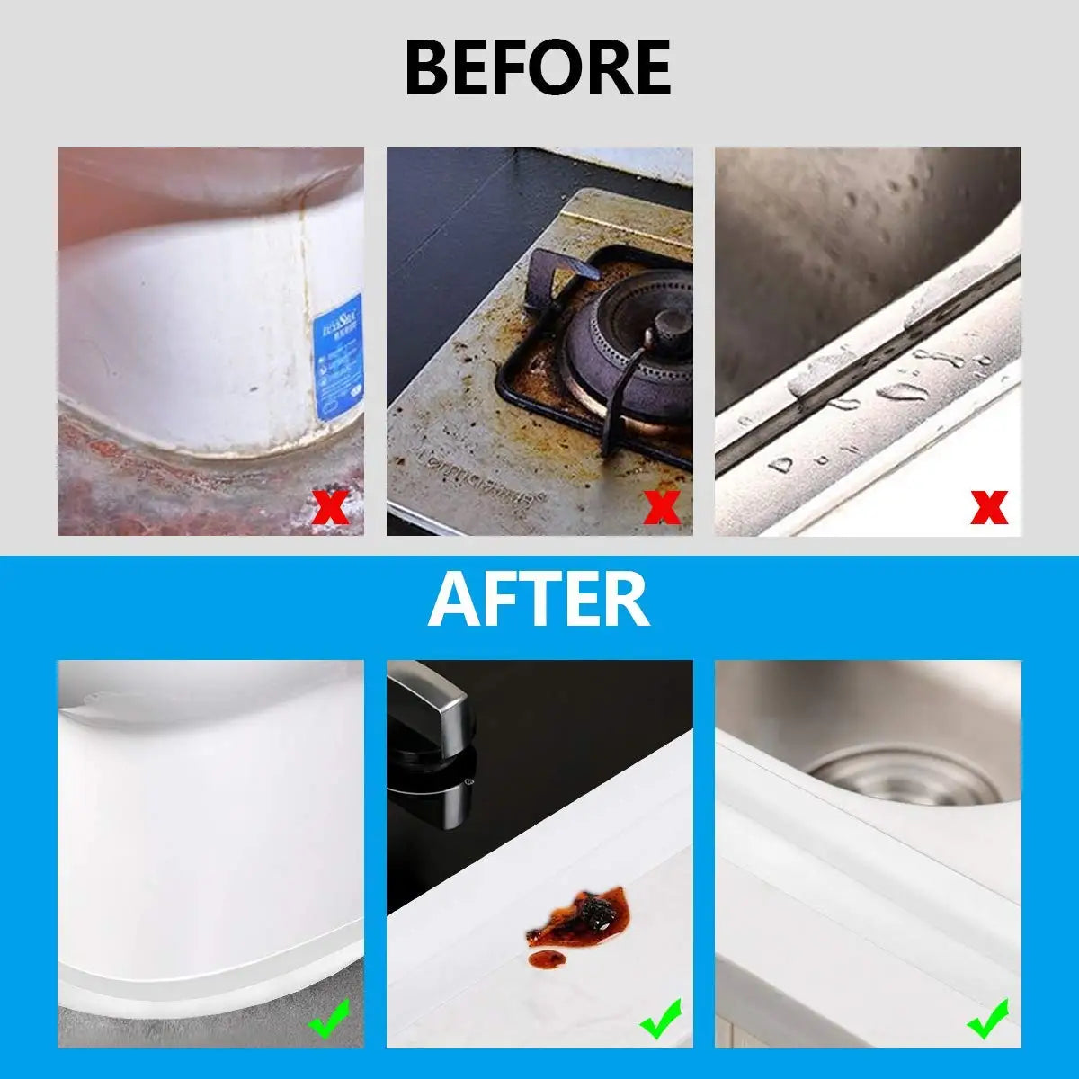 Caulk Tape Self Adhesive Waterproof, Bathroom Caulking Strip Floor Tile Toilet Tub Baseboard Trim, DIY Renter Friendly Decor